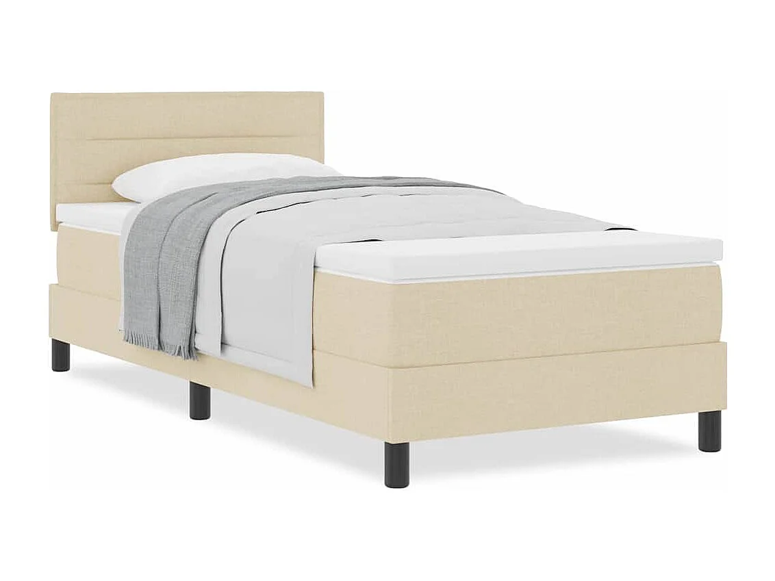 Boxspringbed met matras met matras Crème 90 x 190 cm Stof