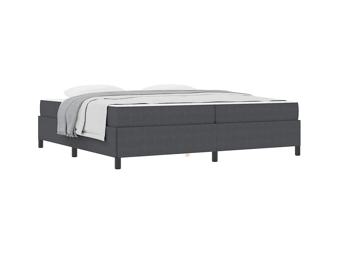 Cadre de lit Gris foncé 200 x 200 cm Tissu en velours côtelé