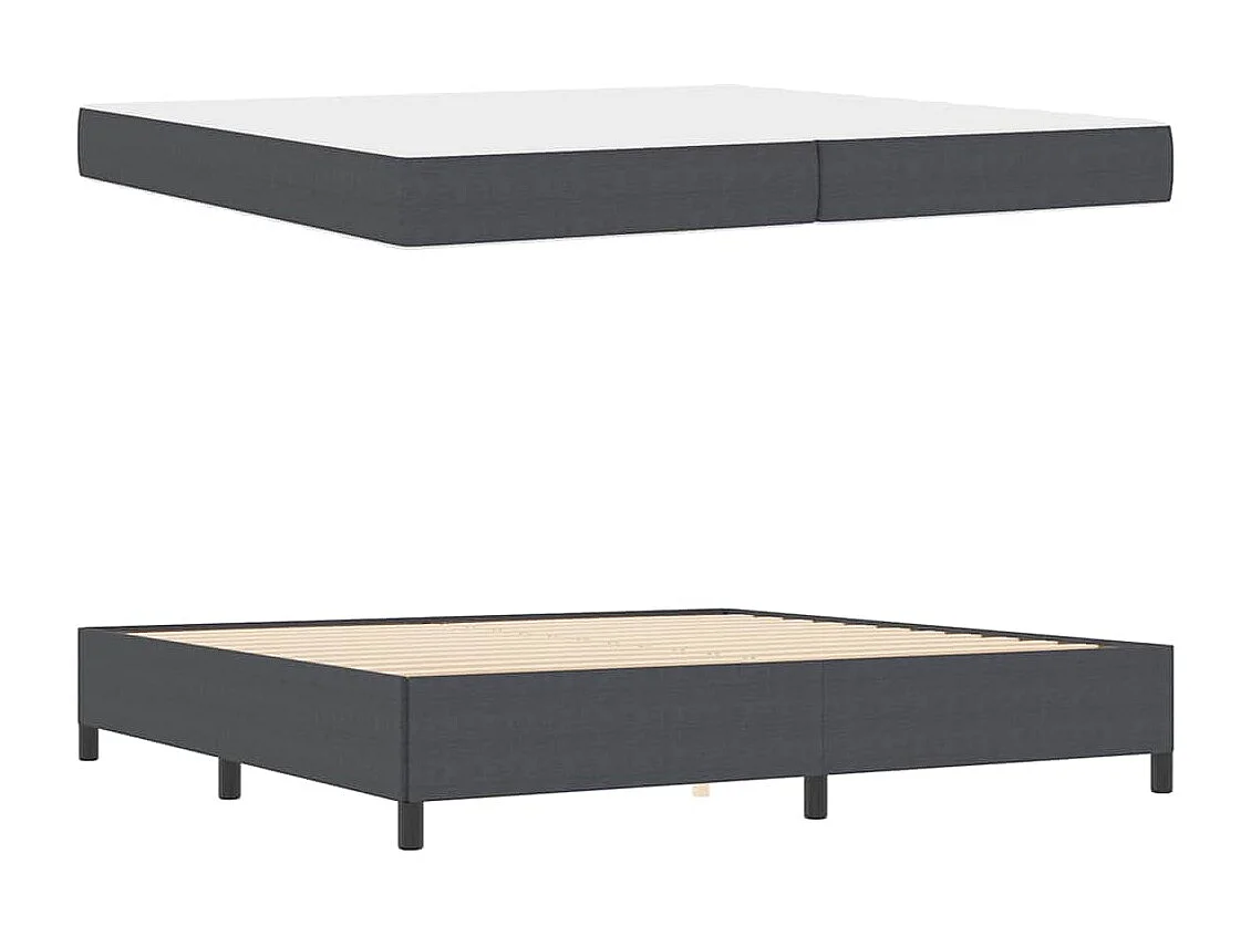 Cadre de lit Gris foncé 200 x 200 cm Tissu en velours côtelé