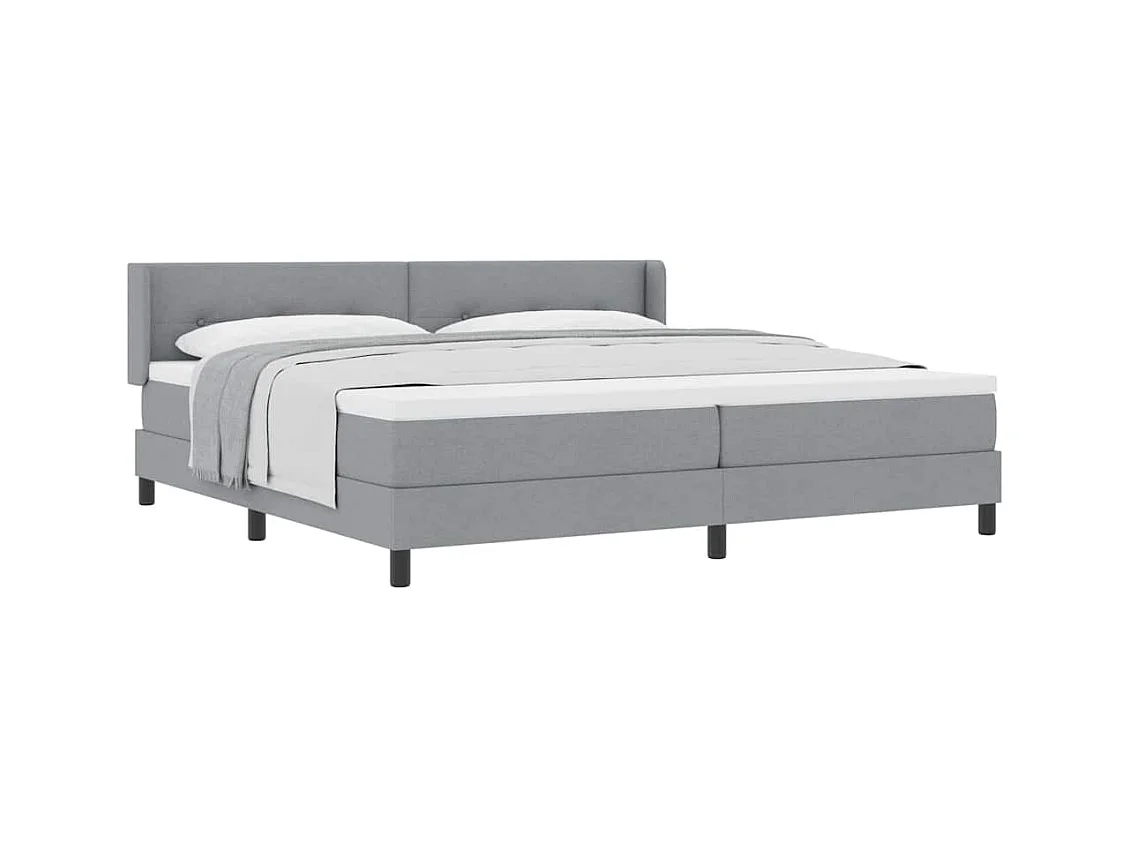 Cadre de lit avec matelas avec matelas Gris clair 200 x 200 cm