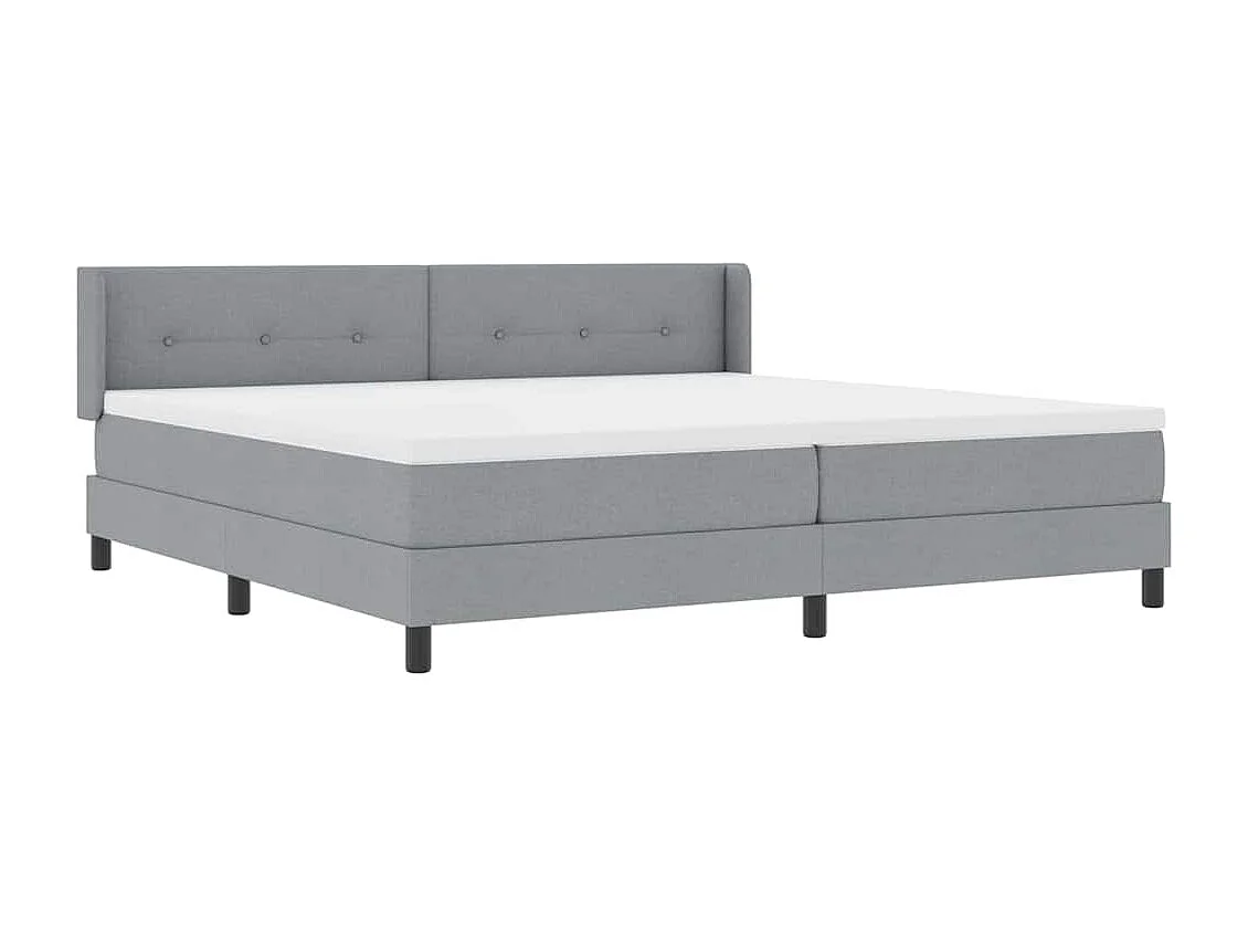 Cadre de lit avec matelas avec matelas Gris clair 200 x 200 cm