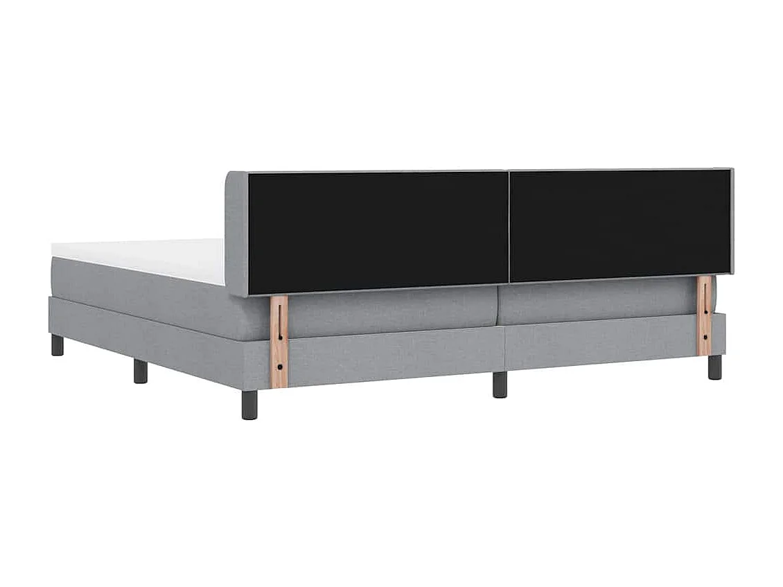 Cadre de lit avec matelas avec matelas Gris clair 200 x 200 cm