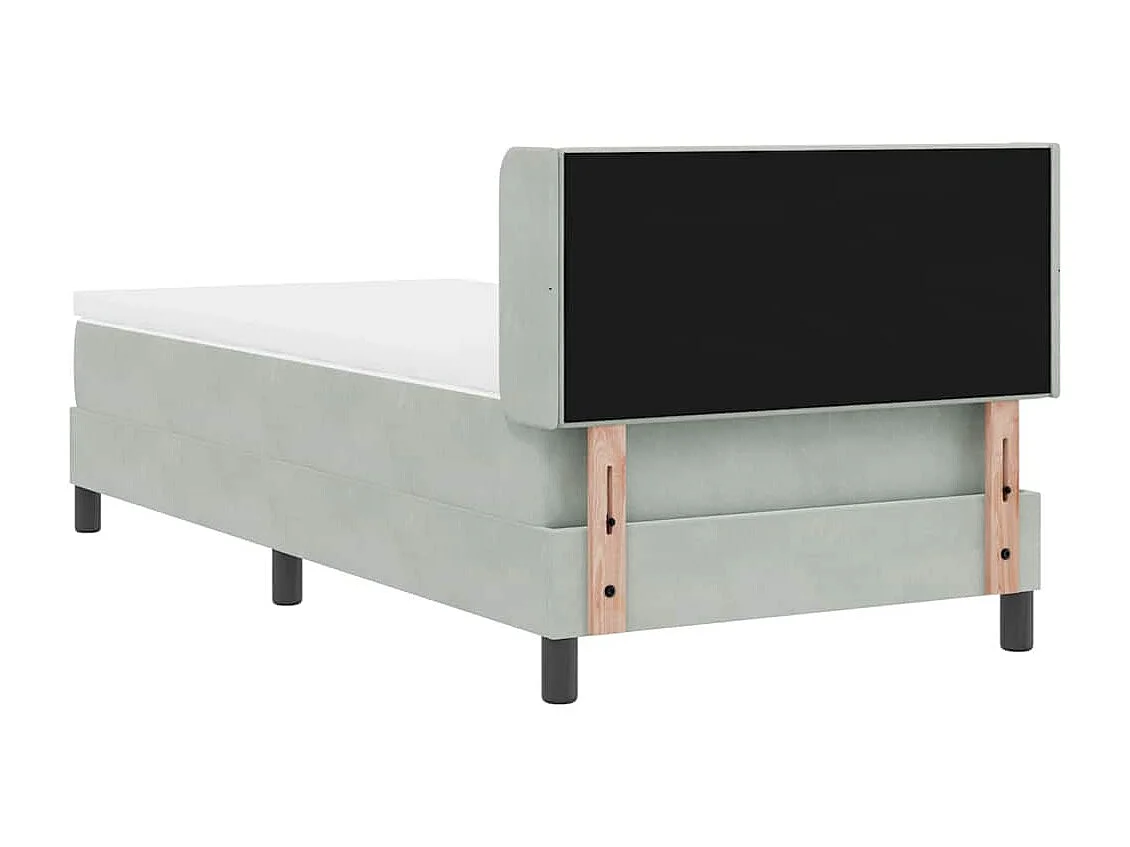 Cadre de lit avec matelas noir 100x200 cm en velours