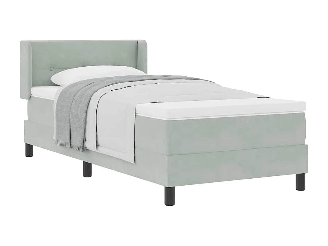 Cadre de lit avec matelas noir 100x200 cm en velours