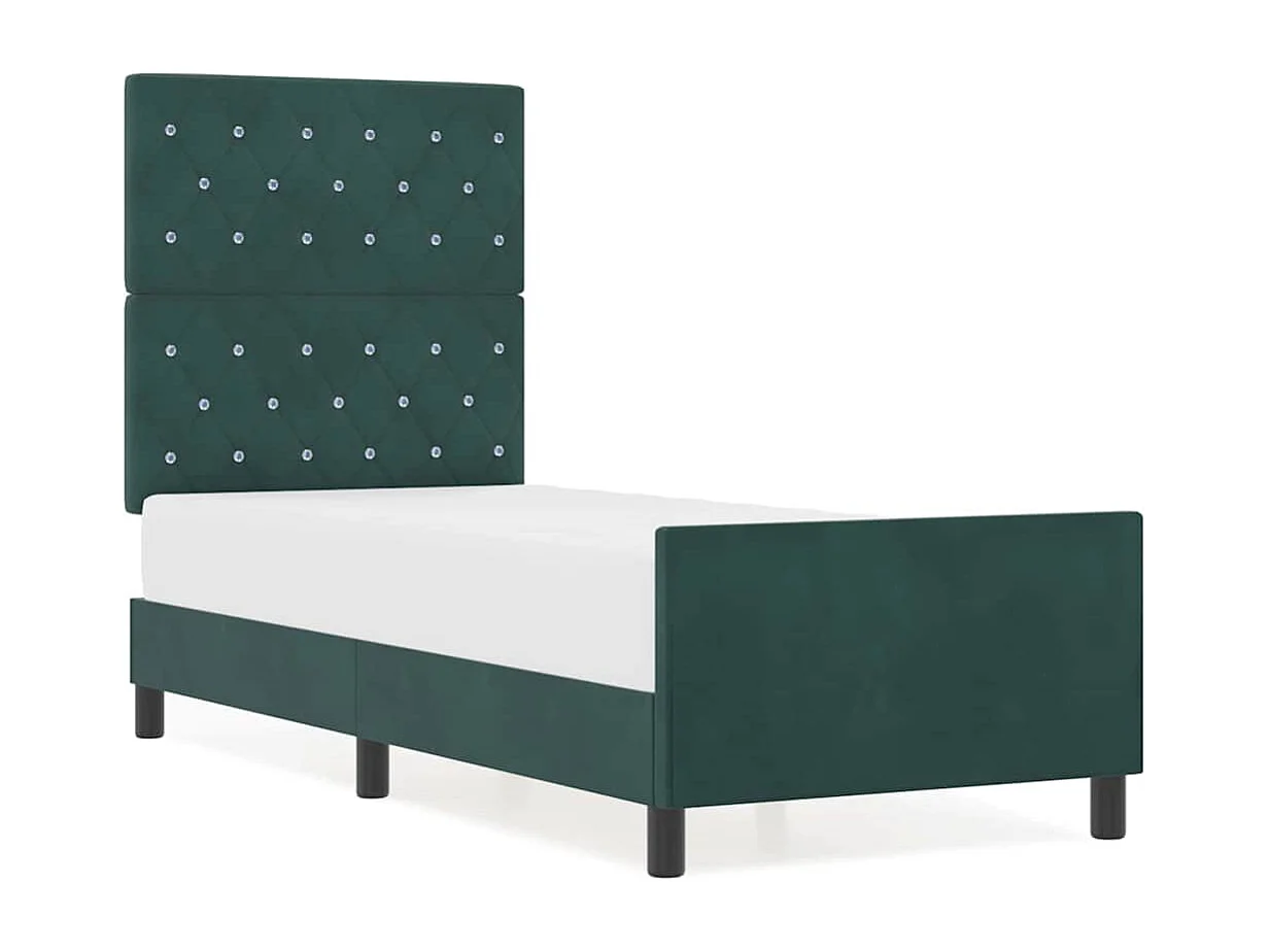 Cadre de lit avec tête de lit Vert foncé 80 x 200 cm Velours