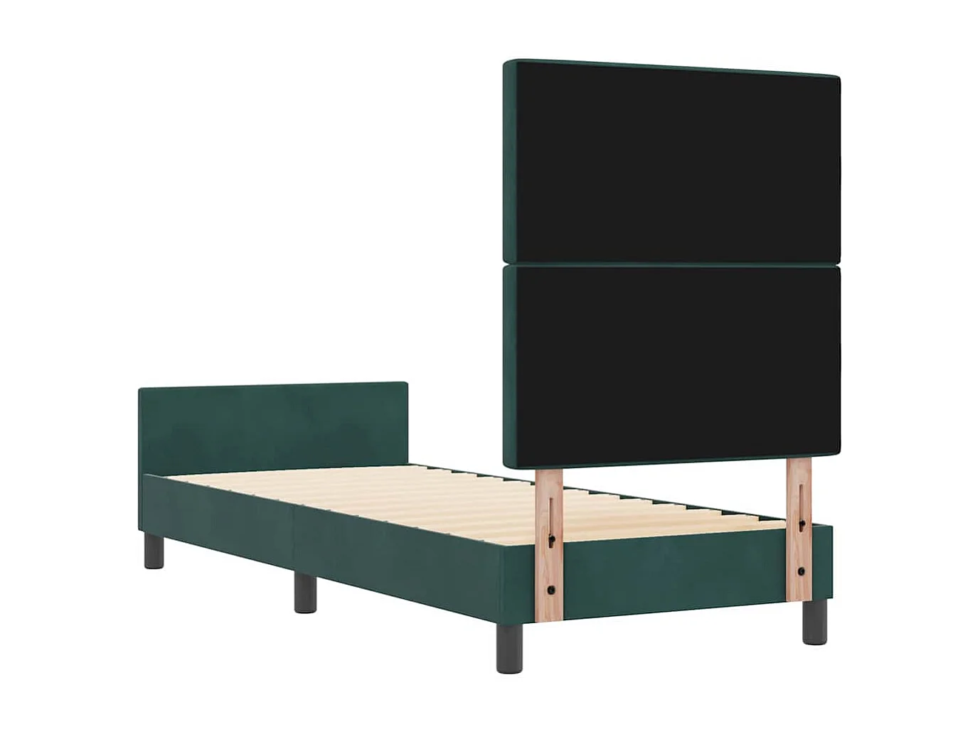 Cadre de lit avec tête de lit Vert foncé 80 x 200 cm Velours