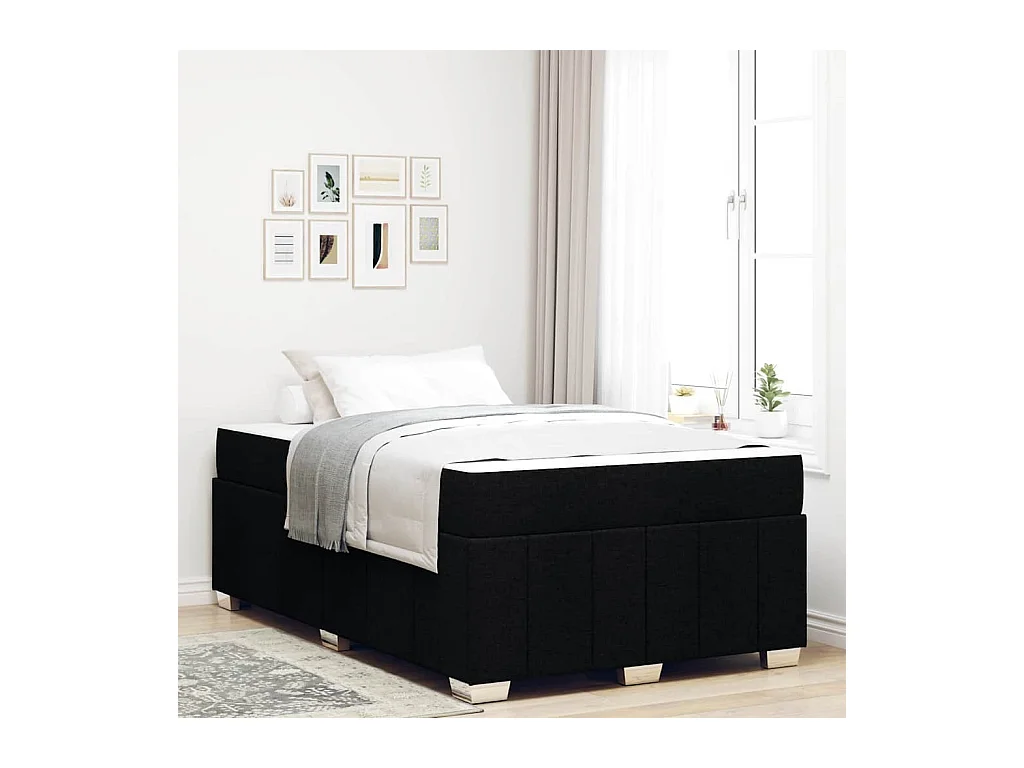 Estrutura da Cama com colchão Preto 120 x 200 cm tecido