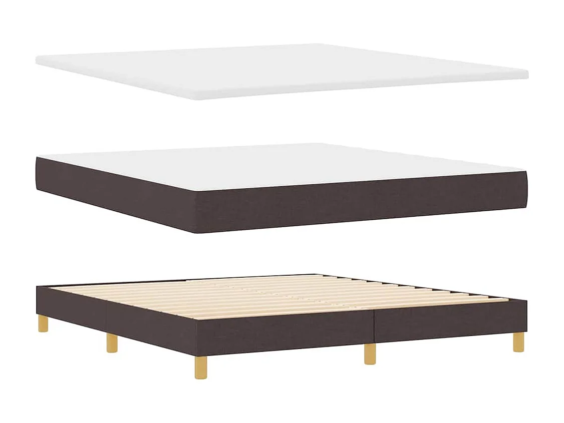 Cama tipo Box Spring Marrón oscuro 180 x 200 cm tela