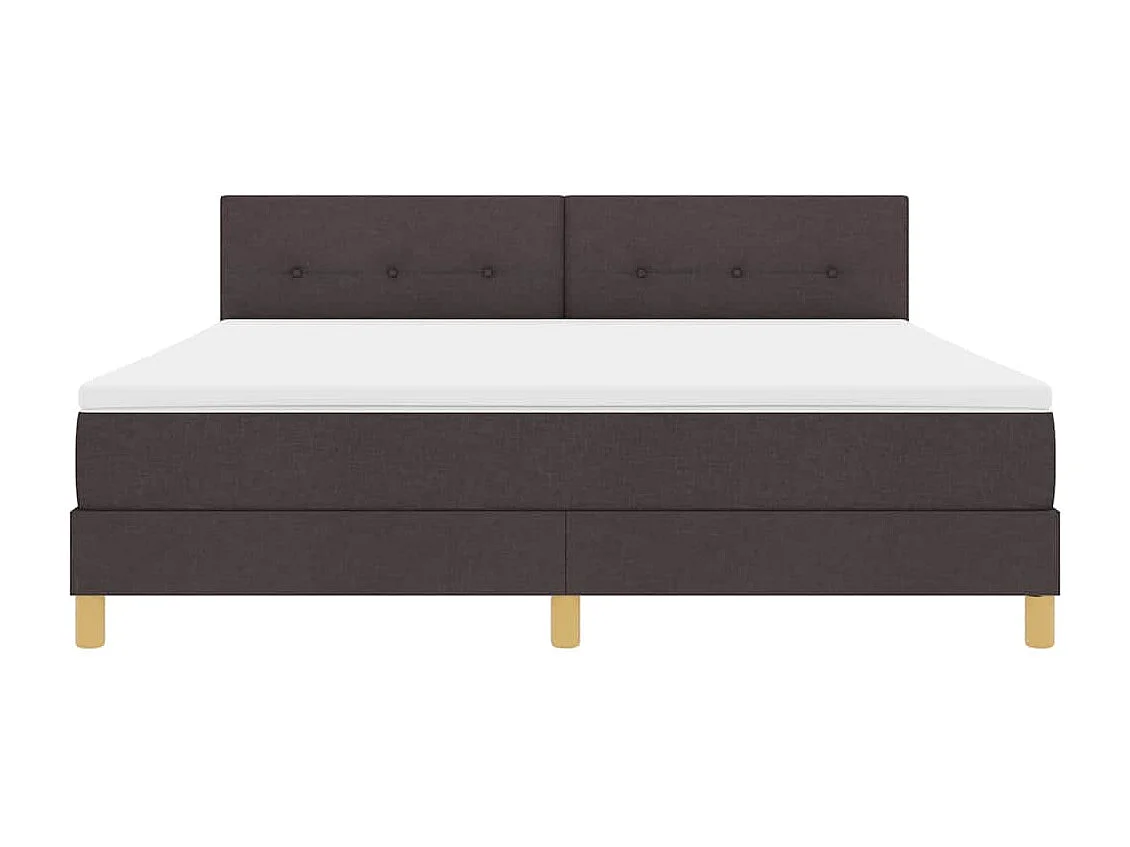 Cama tipo Box Spring Marrón oscuro 180 x 200 cm tela
