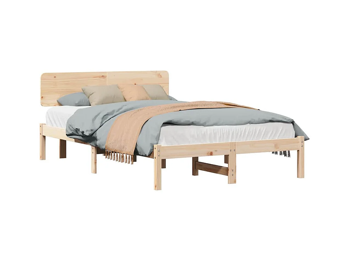 Bedframe met hoofdeinde Naturel 120 x 190 cm