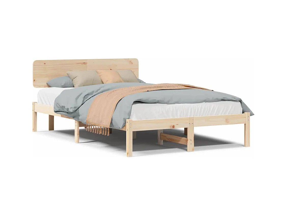 Bedframe met hoofdeinde Naturel 120 x 190 cm