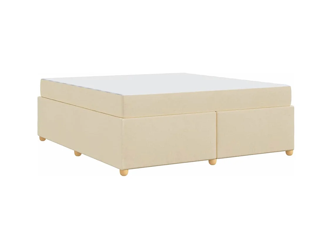 Cadre de lit avec matelas Crème 180 x 200 cm tissu