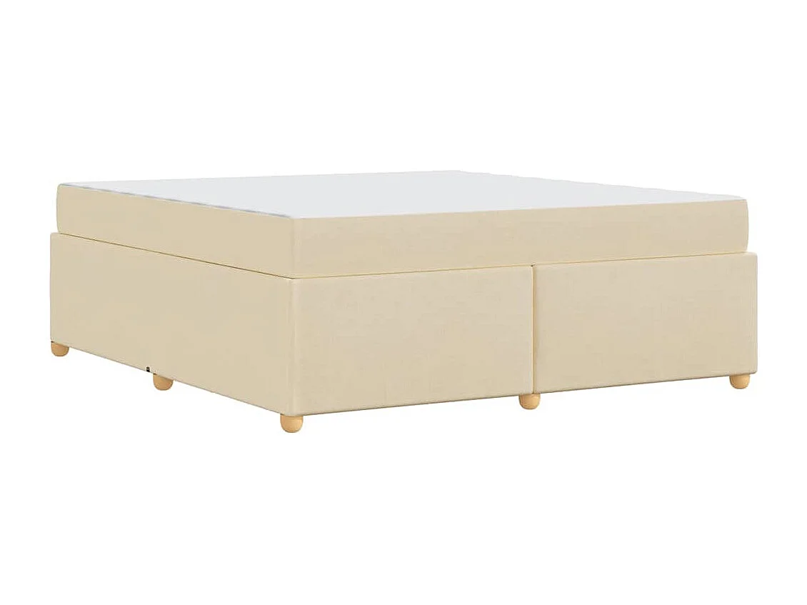Cadre de lit avec matelas Crème 180 x 200 cm tissu