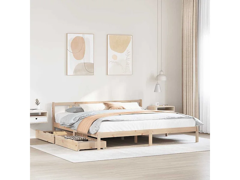 Cadre de lit sans matelas 180x200 cm bois massif de pin
