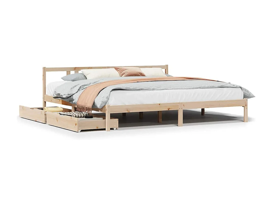 Cadre de lit sans matelas 180x200 cm bois massif de pin