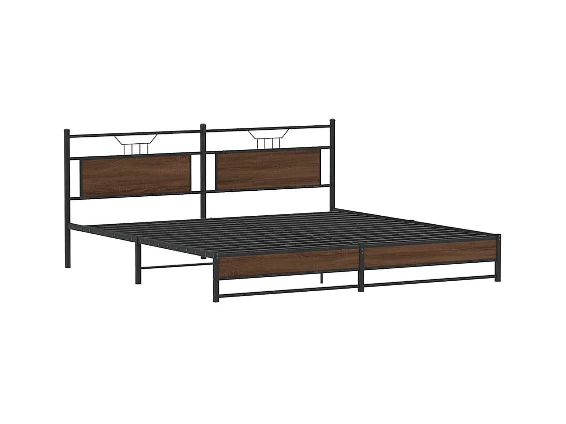 Cadre de lit en métal sans matelas chêne marron 200x200 cm