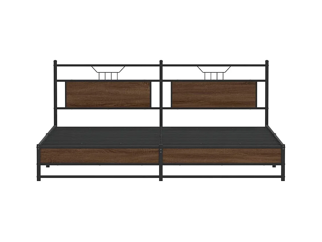 Cadre de lit en métal sans matelas chêne marron 200x200 cm