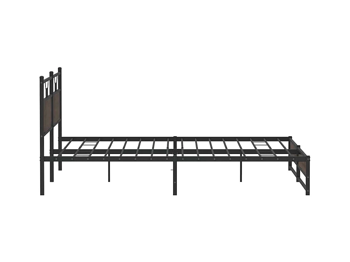 Cadre de lit en métal sans matelas chêne marron 200x200 cm