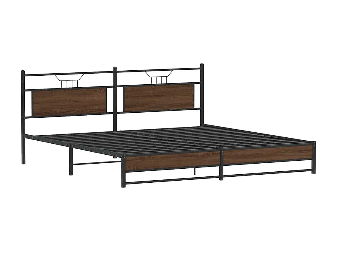 Bedframe zonder matras metaal bruin eikenkleurig 200x200 cm