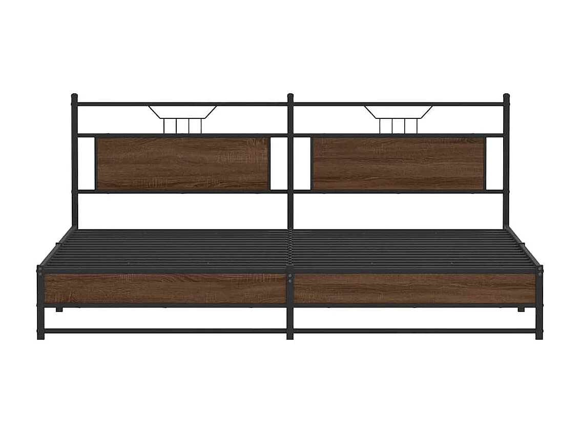 Bedframe zonder matras metaal bruin eikenkleurig 200x200 cm