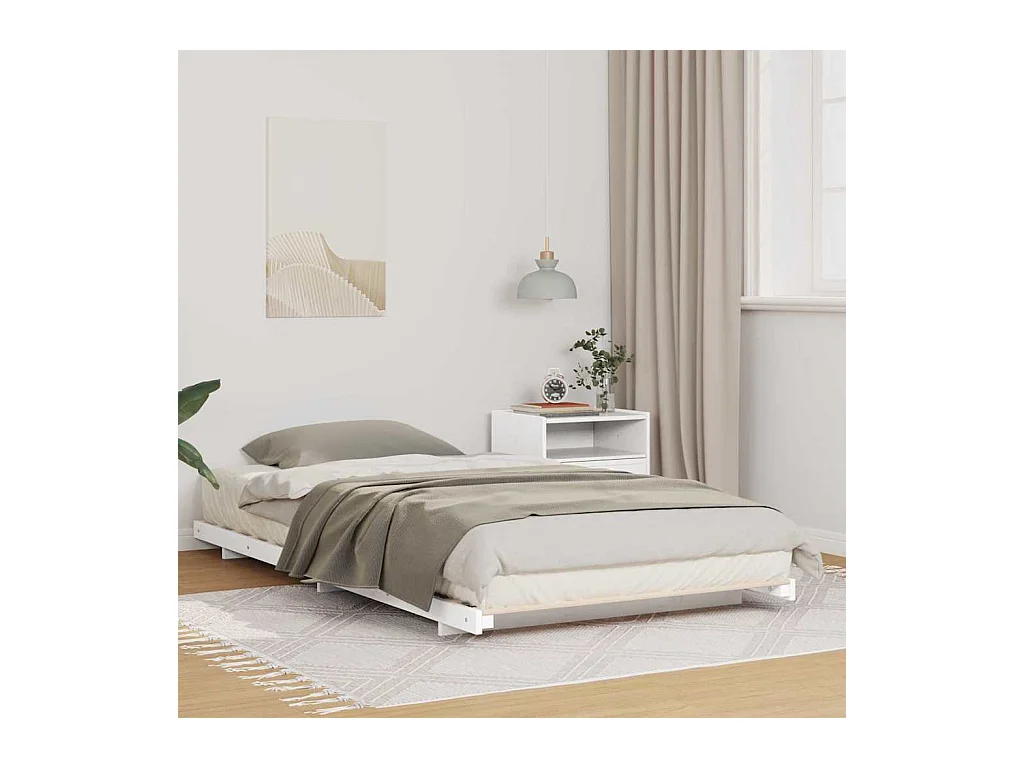 Estrutura de cama de chão Branco 100 x 210 cm