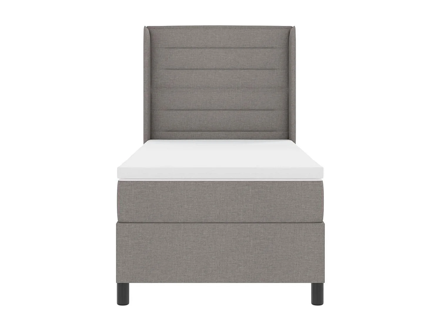 Cama tipo Box Spring con colchón Taupé 100 x 200 cm tela