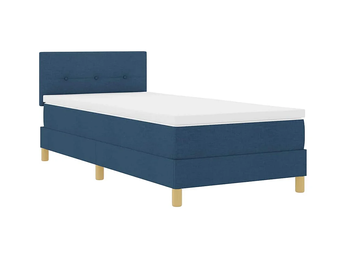 Cadre de lit avec matelas avec matelas Bleu 100 x 200 cm tissu