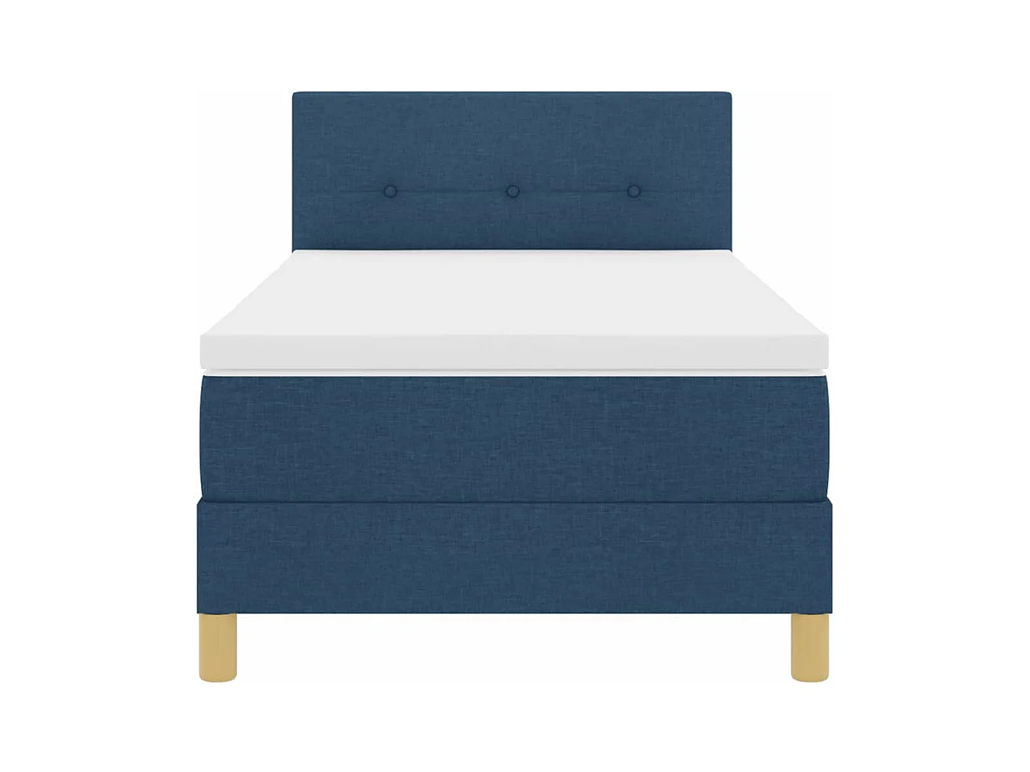 Cadre de lit avec matelas avec matelas Bleu 100 x 200 cm tissu