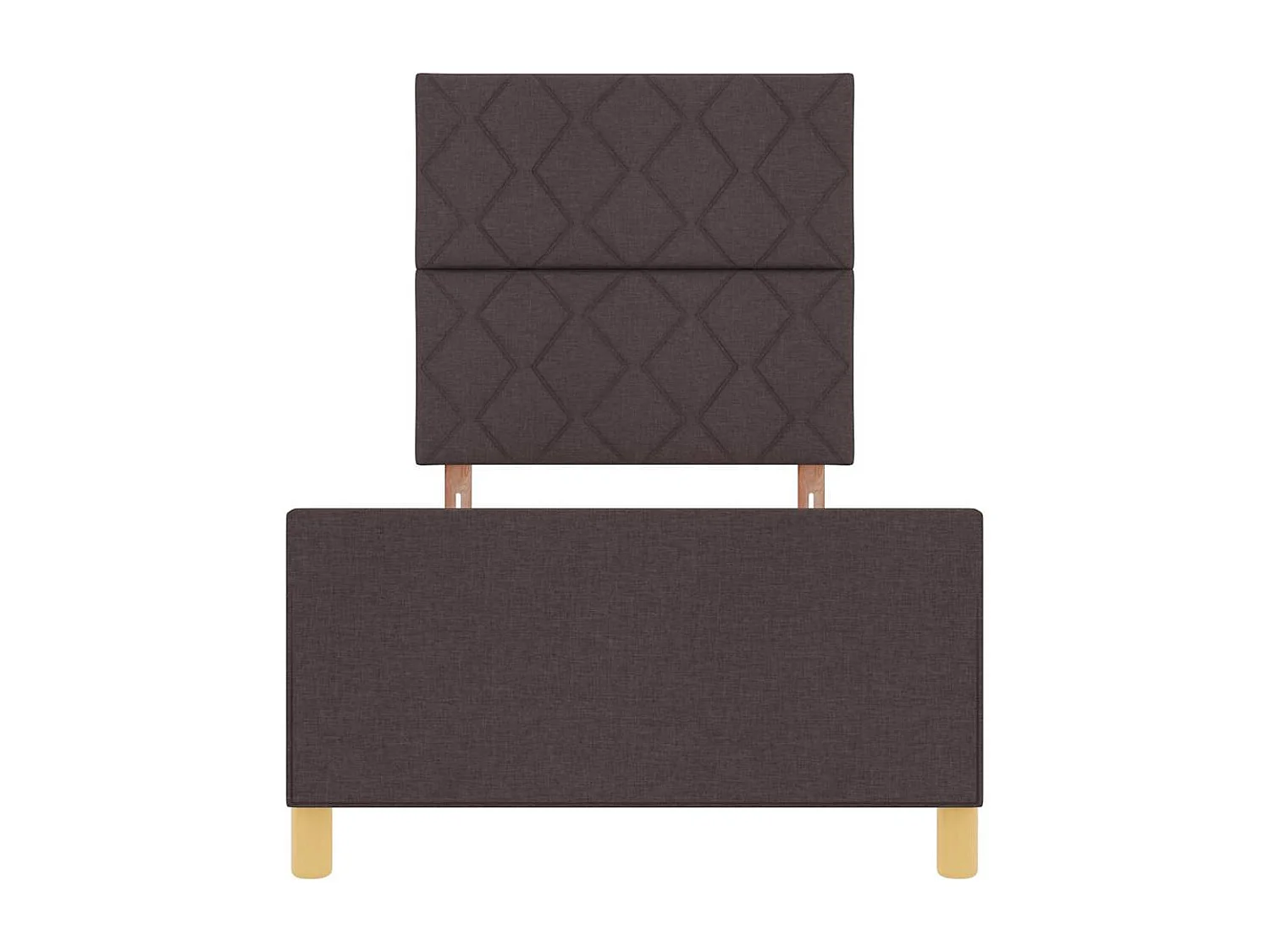 Estructura de cama con cabecera Marrón oscuro 100 x 200 cm tela