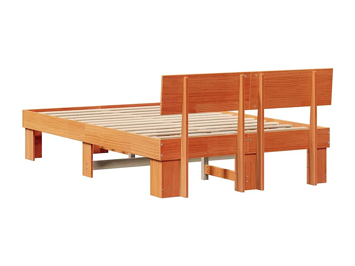 Estrutura da Cama com cabeceira Castanho-mel 135 x 190 cm