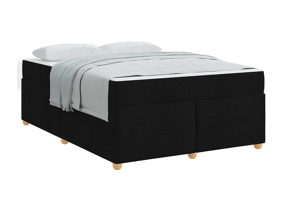 Cadre de lit avec matelas Noir 160 x 200 cm tissu