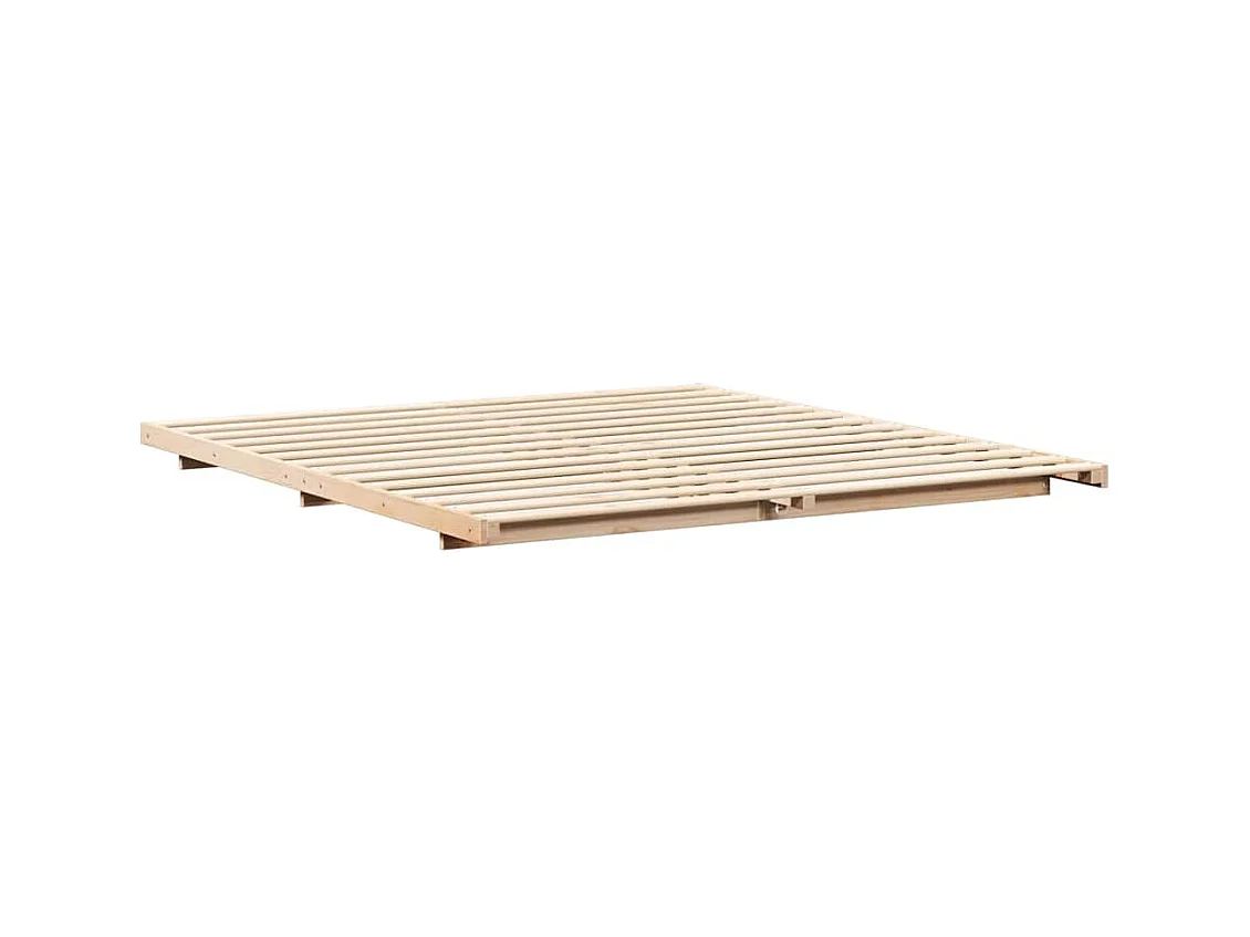 Estructura de cama Marrón 180 x 220 cm Madera maciza de pino