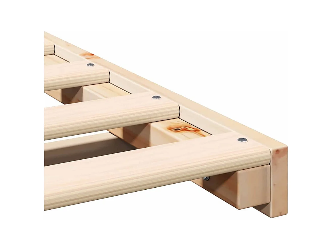 Estructura de cama Marrón 180 x 220 cm Madera maciza de pino
