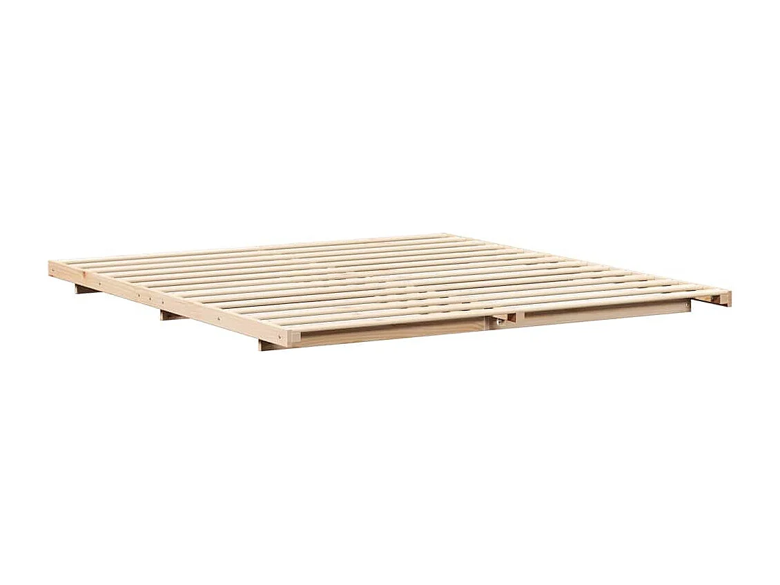 Estructura de cama Marrón 180 x 220 cm Madera maciza de pino