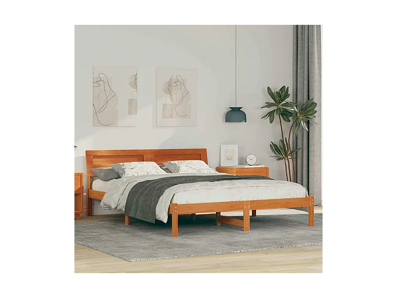 Bedframe Wasbruin 140 x 200 cm Massief grenenhout