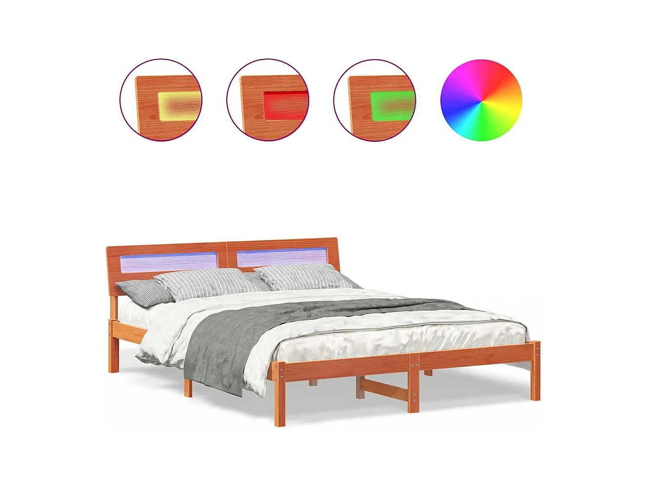 Bedframe Wasbruin 140 x 200 cm Massief grenenhout