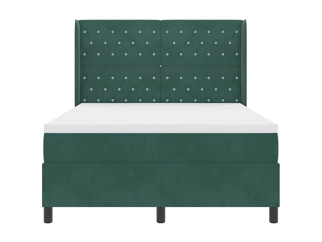 Cadre de lit avec tête de lit Vert foncé 140 x 190 cm Velours
