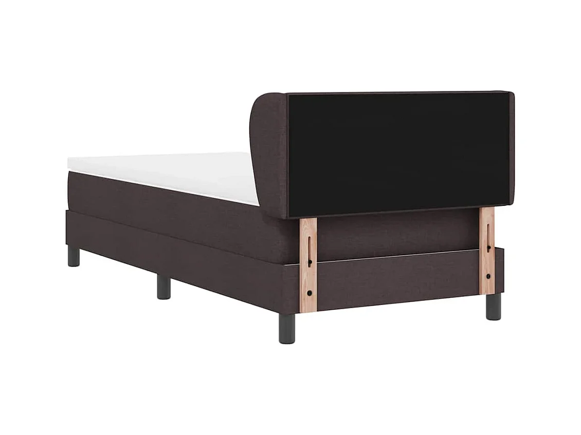 Cama box spring con colchón Marrón oscuro 80 x 200 cm tela
