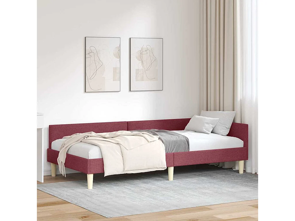 Cadre de lit d'angle Autre Rouge bordeaux 90 x 200 cm