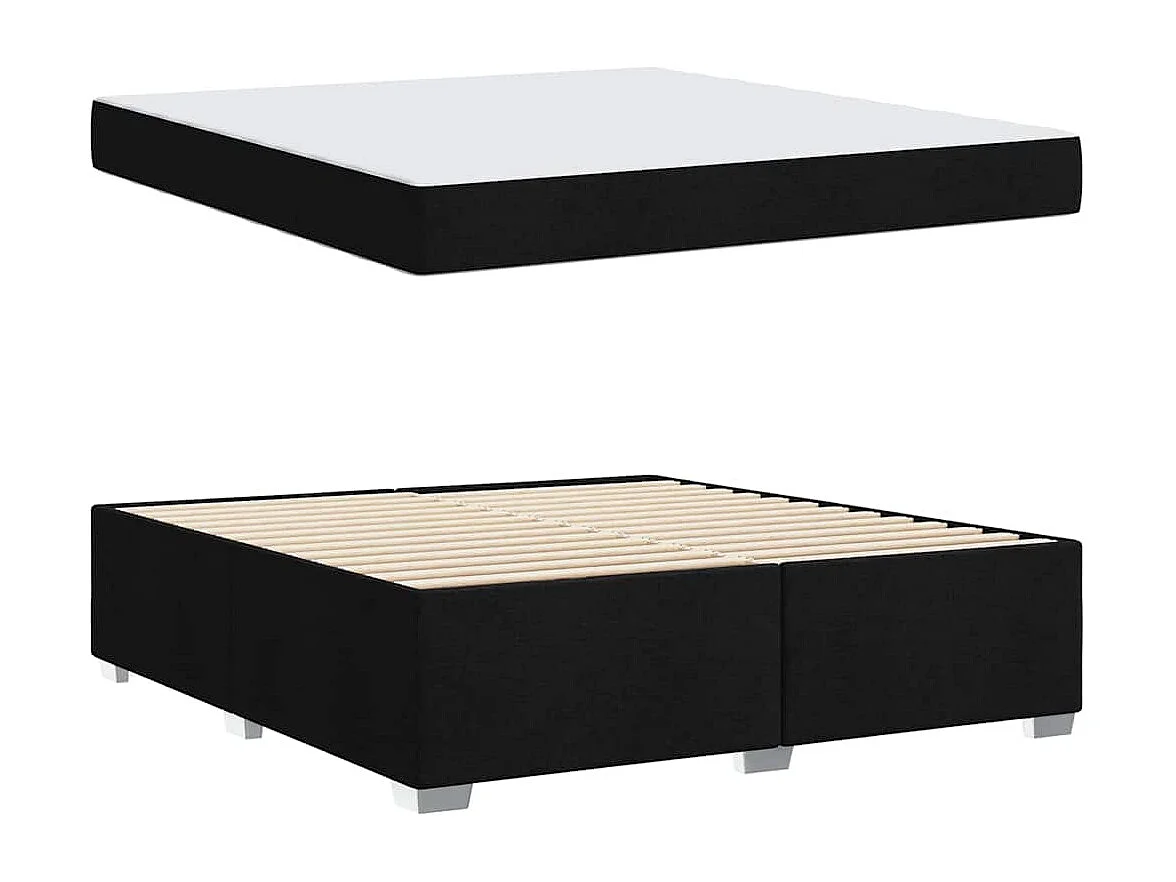 Cadre de lit Noir 180 x 200 cm tissu