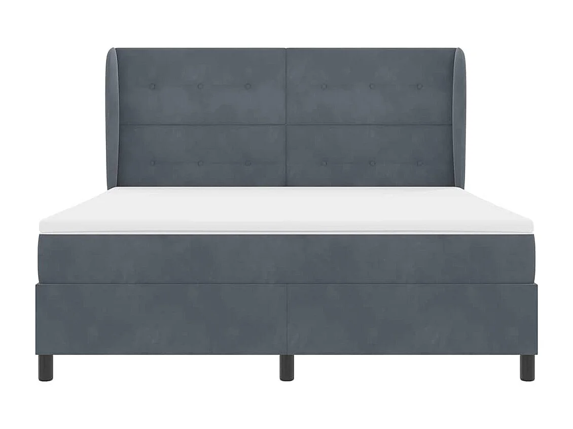 Cama tipo Box Spring Gris oscuro 180 x 200 cm Terciopelo