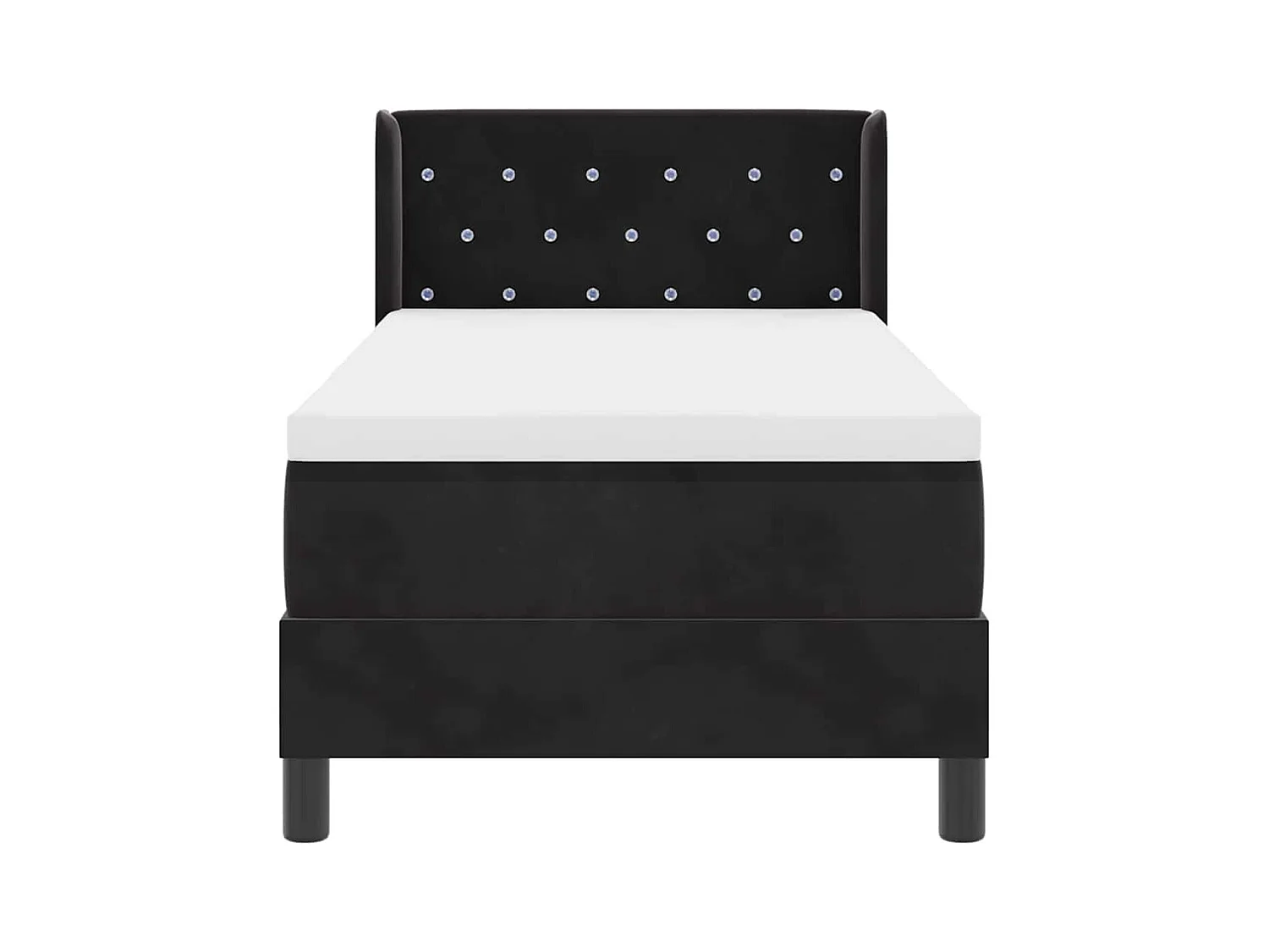 Cadre de lit avec matelas noir 100x200 cm en velours Noir