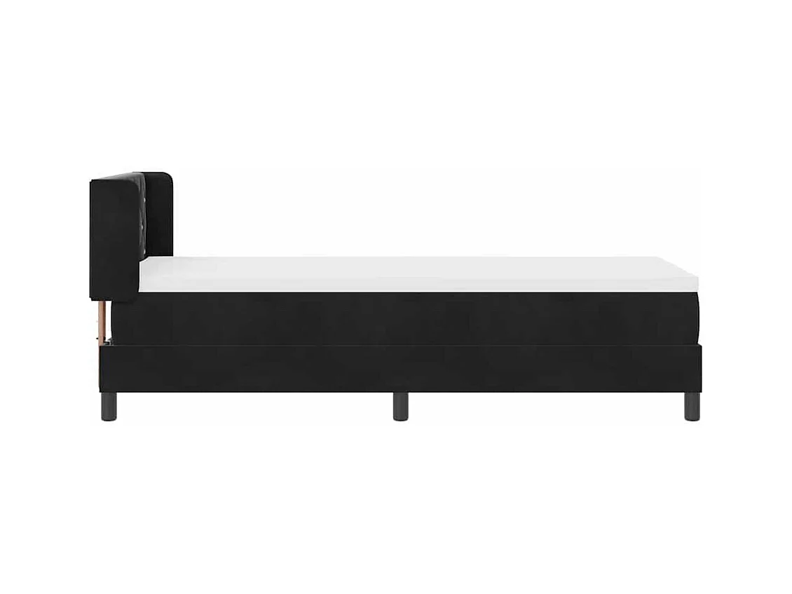 Cadre de lit avec matelas noir 100x200 cm en velours Noir