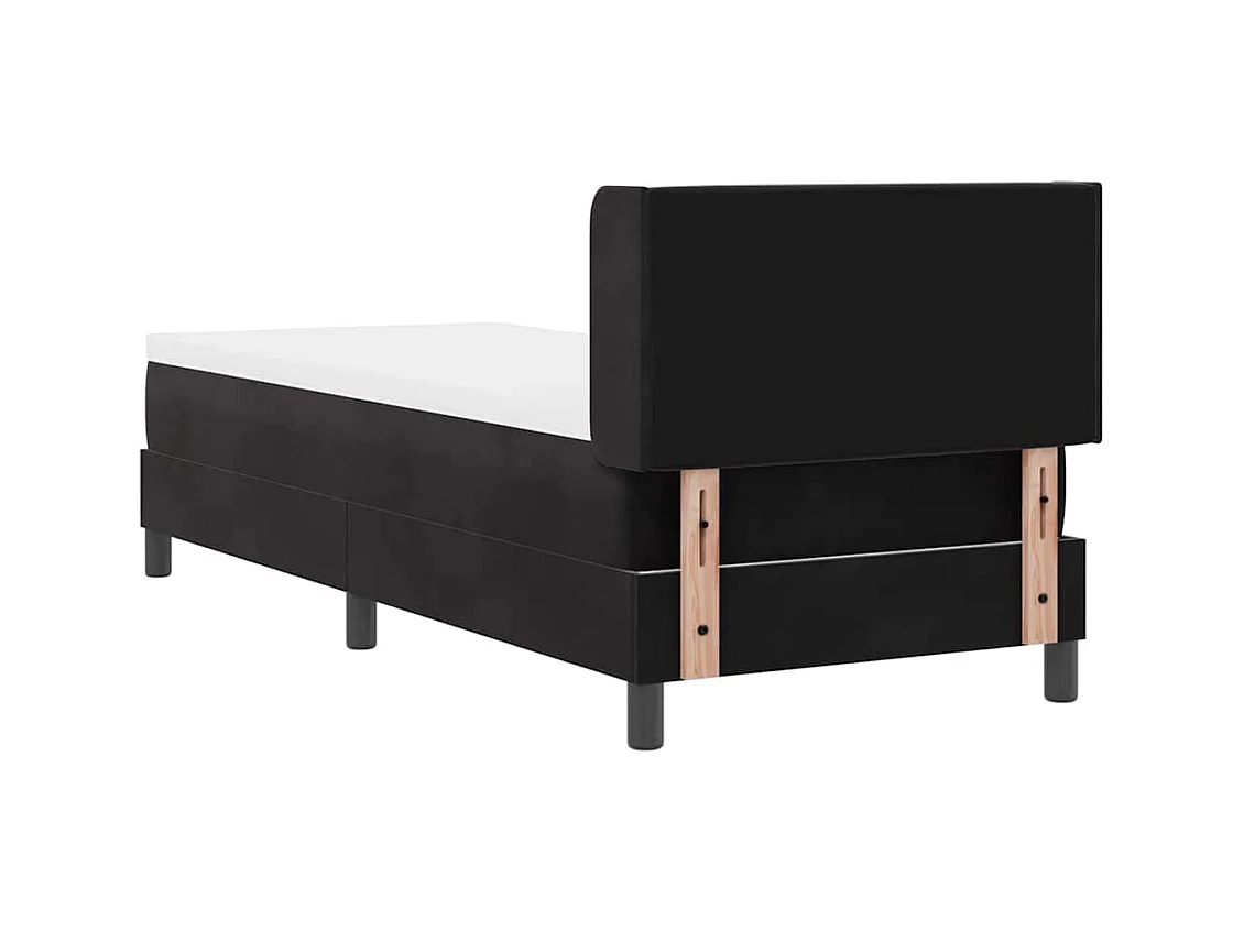 Cadre de lit avec matelas noir 100x200 cm en velours Noir