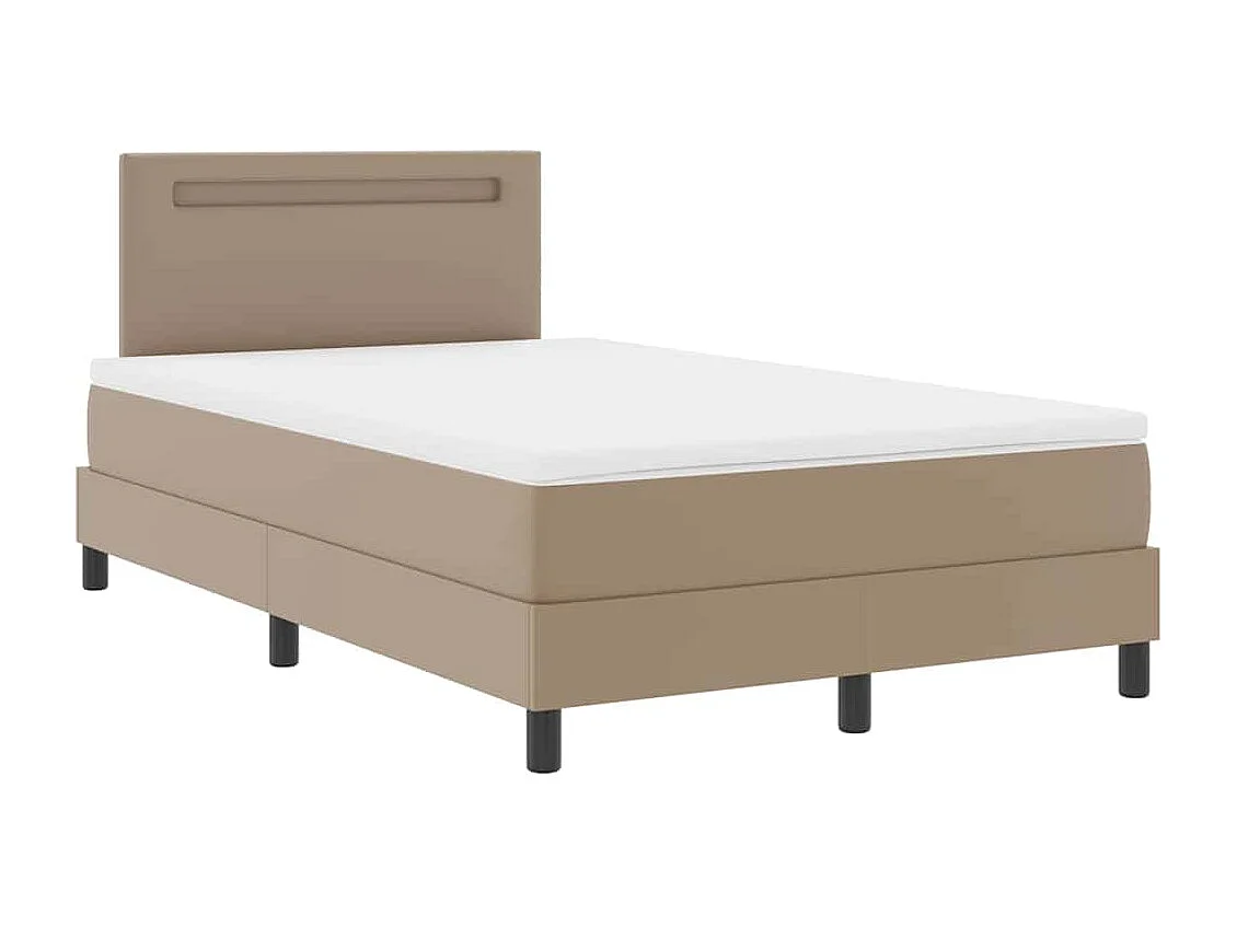 Cadre de lit avec matelas Cappuccino 120 x 200 cm Faux cuir