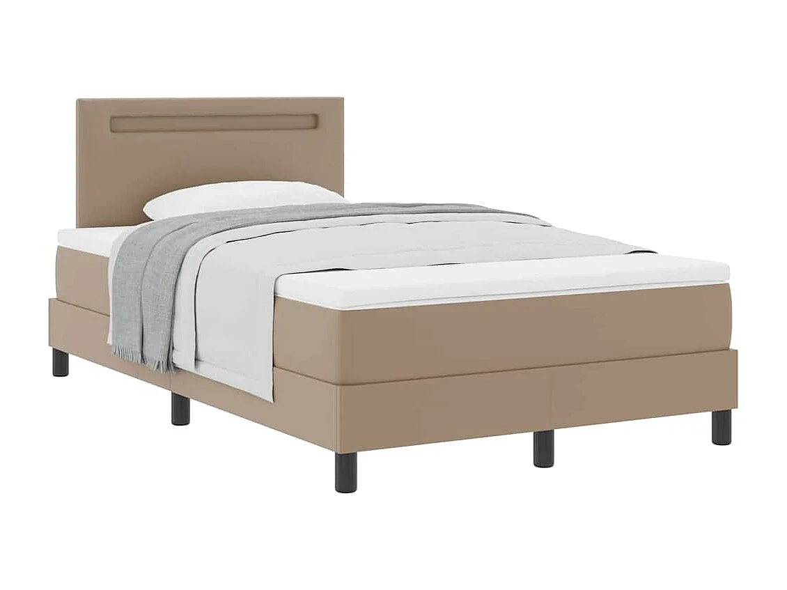 Cadre de lit avec matelas Cappuccino 120 x 200 cm Faux cuir