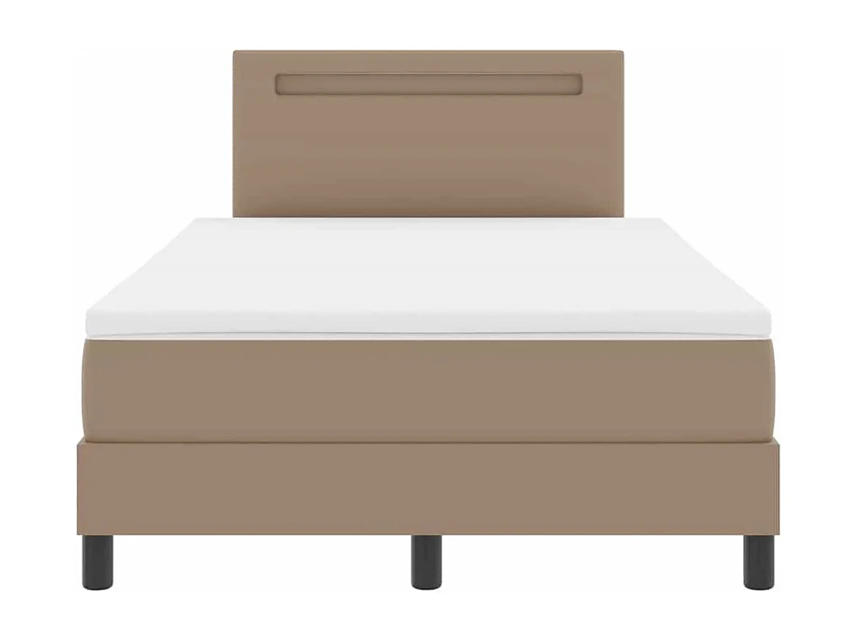 Cadre de lit avec matelas Cappuccino 120 x 200 cm Faux cuir