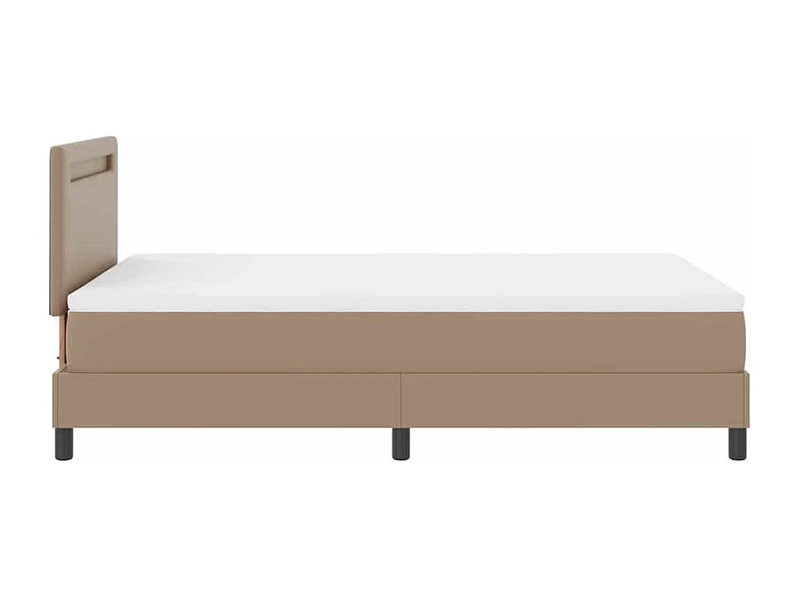 Cadre de lit avec matelas Cappuccino 120 x 200 cm Faux cuir