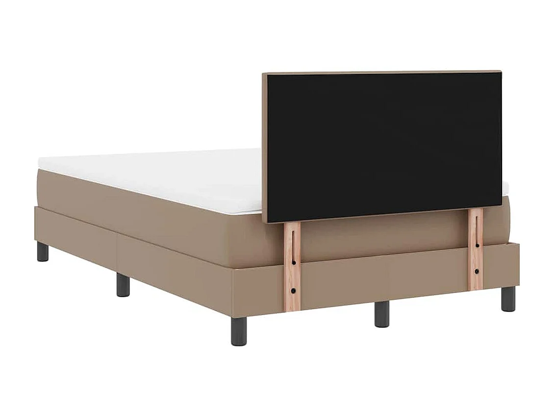 Cadre de lit avec matelas Cappuccino 120 x 200 cm Faux cuir