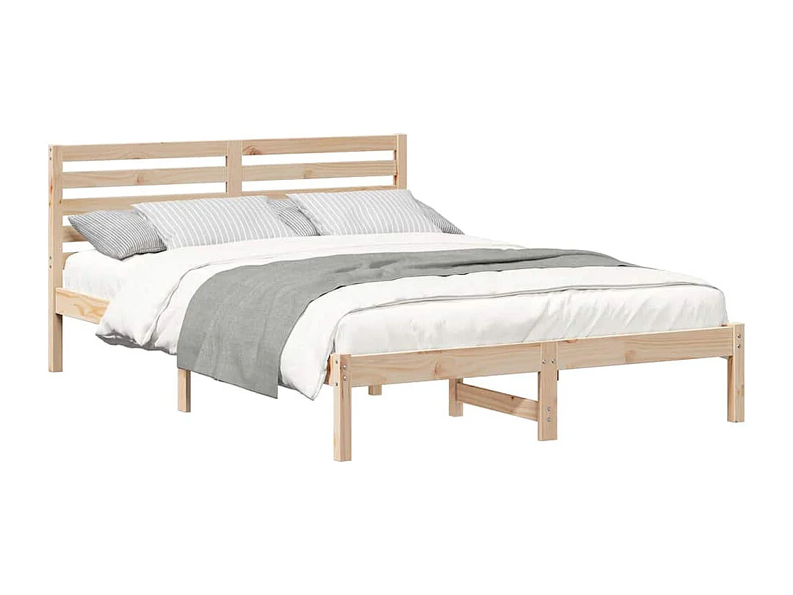 Estructura de cama Marrón 140 x 220 cm Madera maciza de pino
